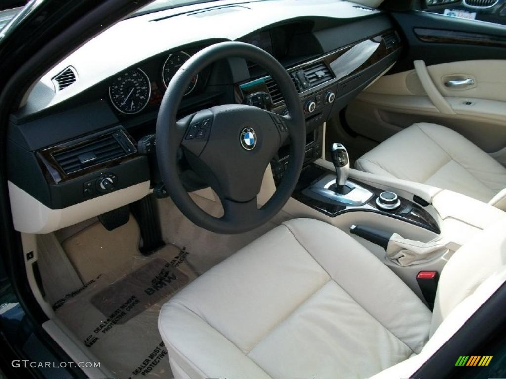 Cream Beige Dakota Leather Interior 2008 BMW 5 Series 535xi Sedan Photo #38762016