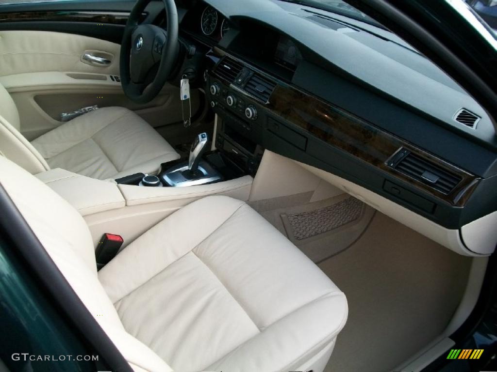 2008 BMW 5 Series 535xi Sedan Cream Beige Dakota Leather Dashboard Photo #38762240