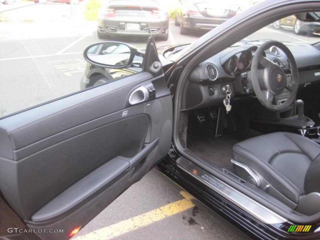 2008 Porsche Cayman S Porsche Design Edition 1 Black Door Panel Photo #38764533