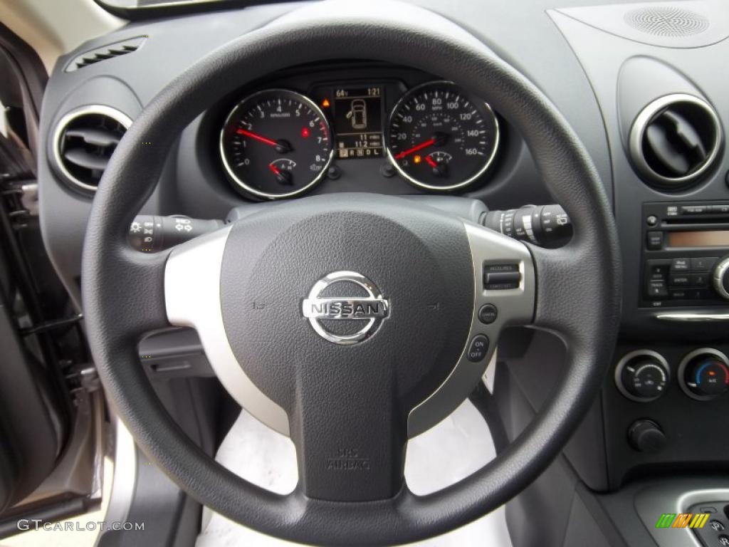 2011 Nissan Rogue S AWD Gray Steering Wheel Photo #38766091