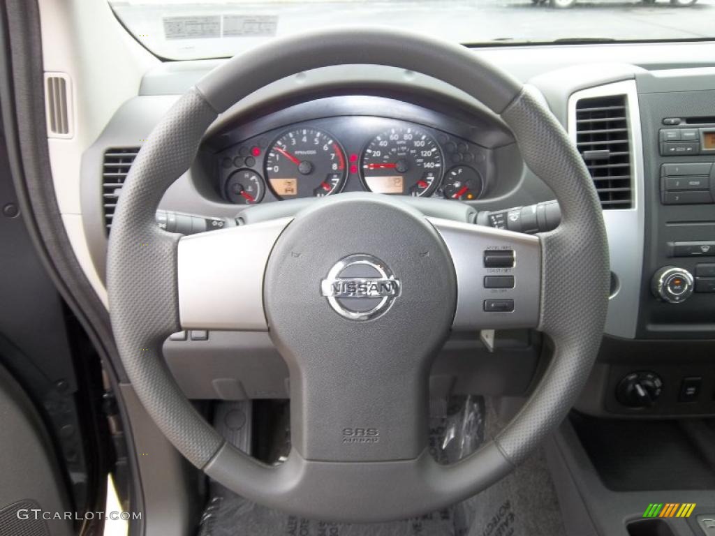 2011 Nissan Frontier SV V6 King Cab 4x4 Graphite Steering Wheel Photo #38766863