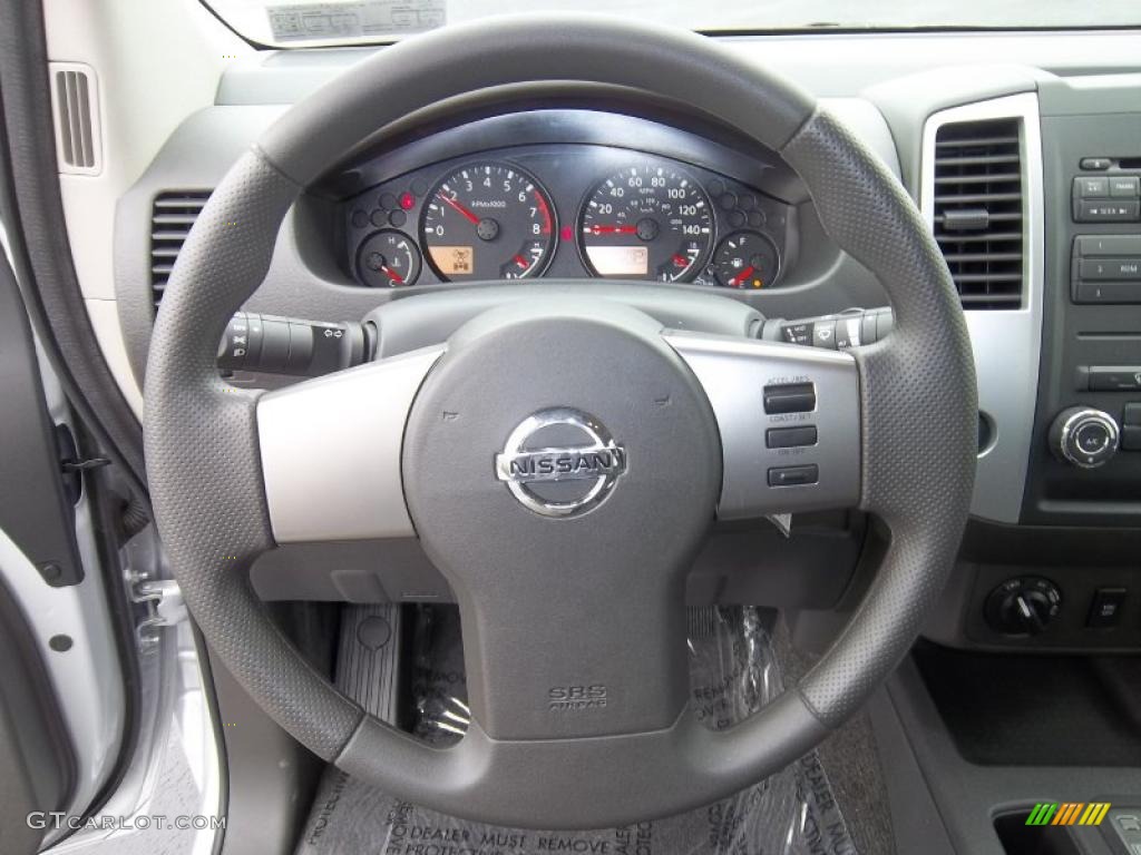 2011 Nissan Frontier SV V6 King Cab 4x4 Graphite Steering Wheel Photo #38767267