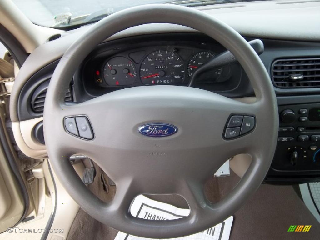 2001 Ford Taurus SES Medium Parchment Steering Wheel Photo #38769166