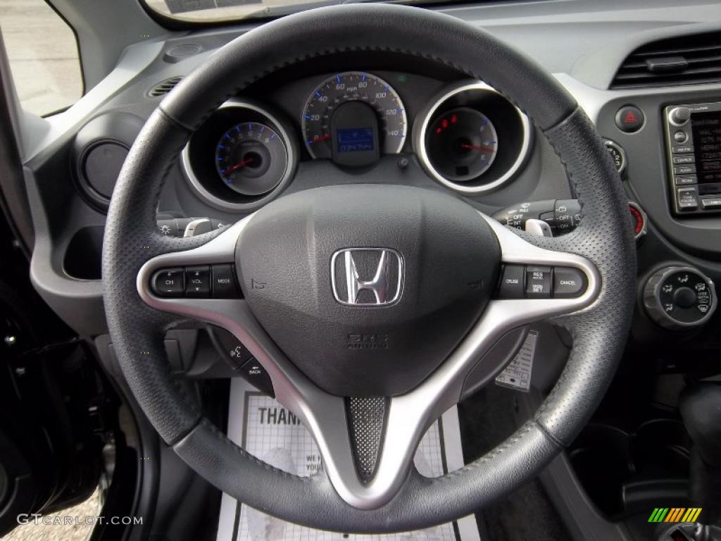 2009 Honda Fit Sport Sport Black Steering Wheel Photo #38771810