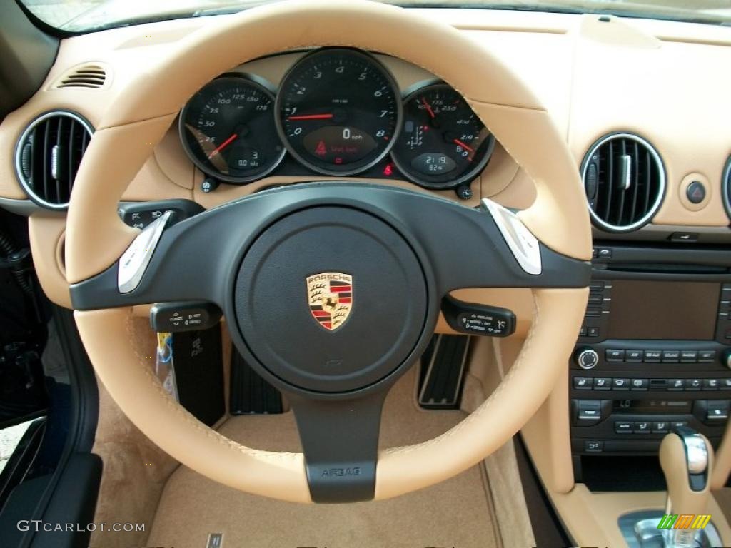 2011 Porsche Boxster Standard Boxster Model Sand Beige Steering Wheel Photo #38778276