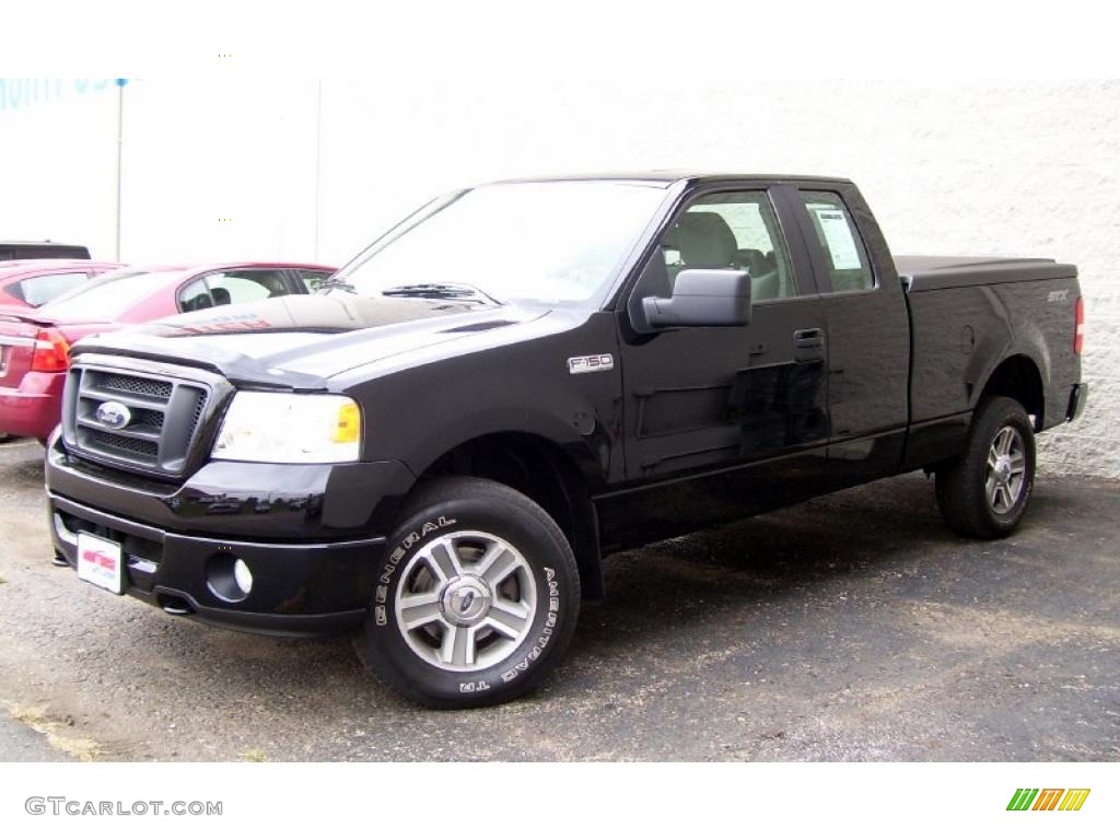 2008 F150 STX SuperCab 4x4 - Black / Medium/Dark Flint photo #1