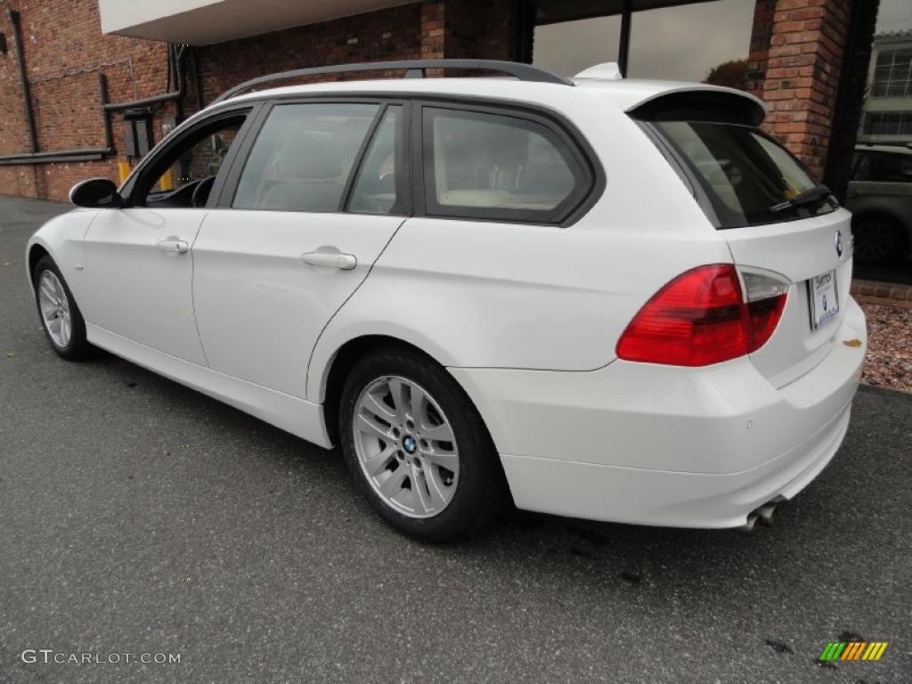 2007 3 Series 328xi Wagon - Alpine White / Beige photo #4