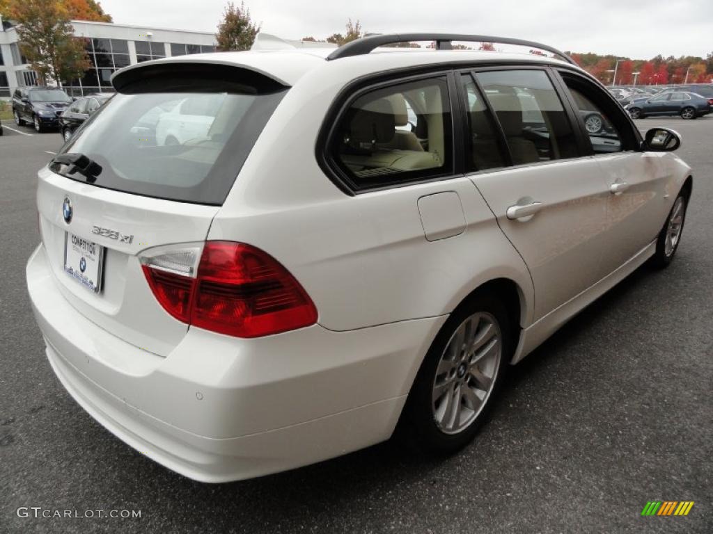 2007 3 Series 328xi Wagon - Alpine White / Beige photo #6