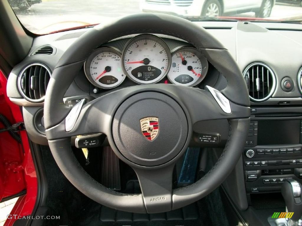 2011 Porsche Boxster S Black Steering Wheel Photo #38780968
