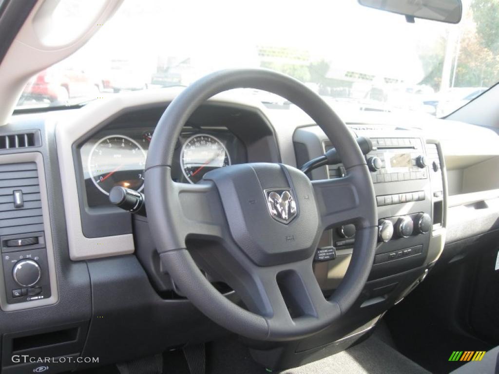 2011 Dodge Ram 1500 ST Regular Cab 4x4 Dark Slate Gray/Medium Graystone Steering Wheel Photo #38789295