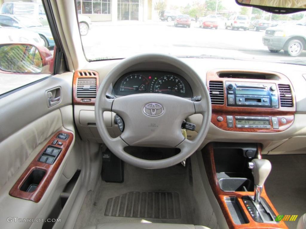 2003 Toyota Camry LE V6 Taupe Steering Wheel Photo #38792038