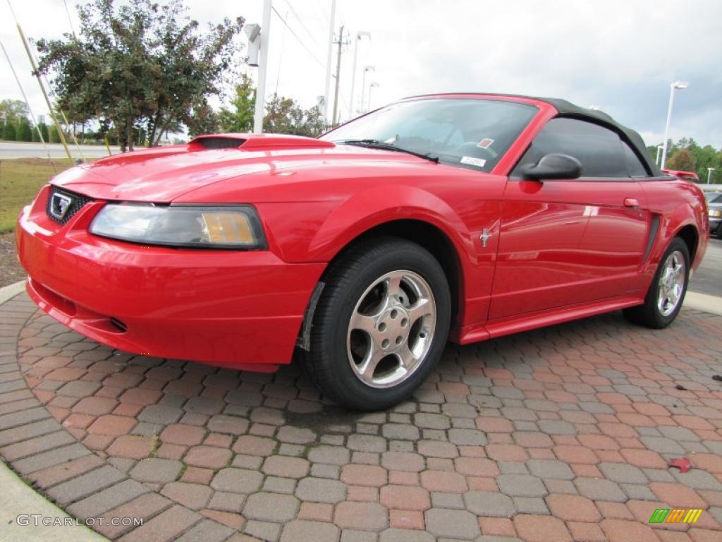 2002 Mustang V6 Convertible - Torch Red / Medium Parchment photo #1