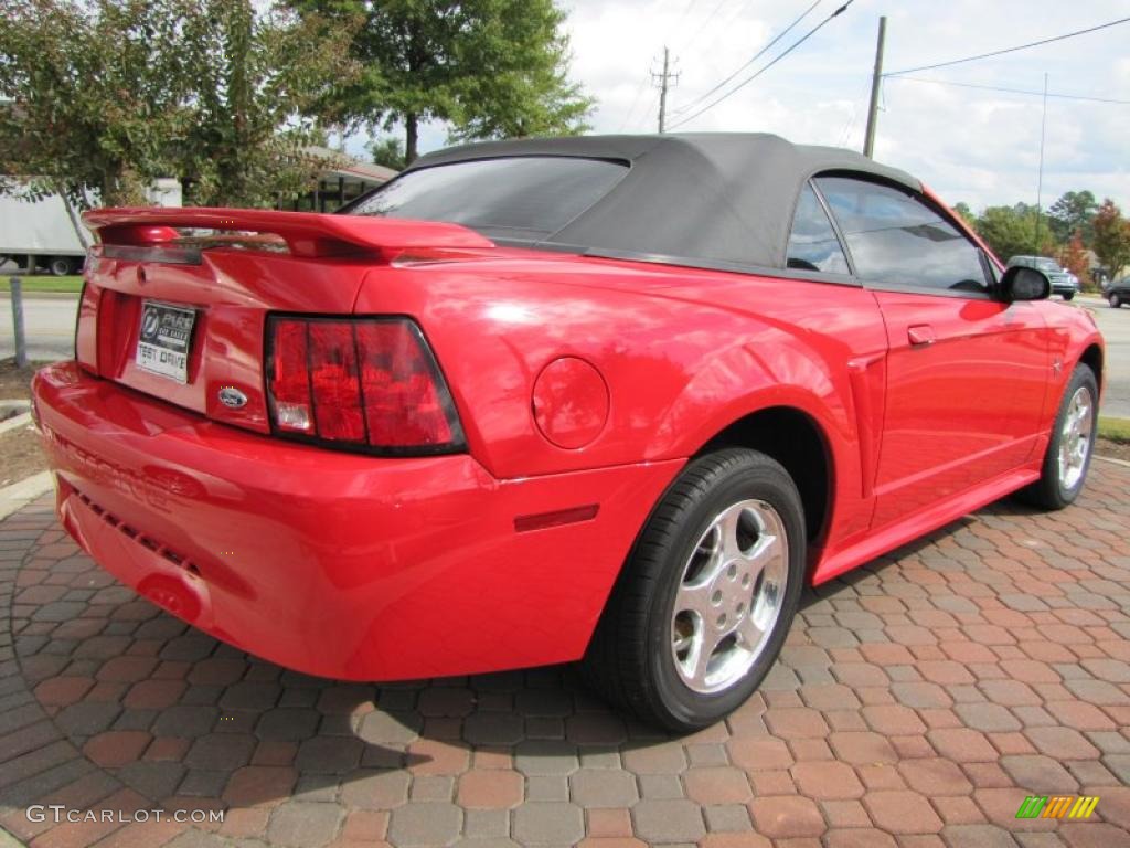 2002 Mustang V6 Convertible - Torch Red / Medium Parchment photo #3