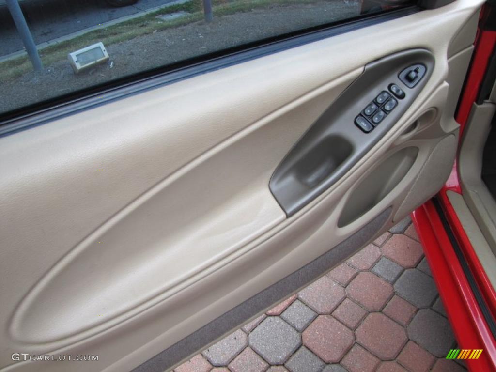 2002 Ford Mustang V6 Convertible Medium Parchment Door Panel Photo #38792126