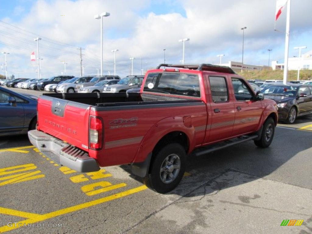 2003 Frontier XE V6 Crew Cab 4x4 - Aztec Red / Gray photo #7