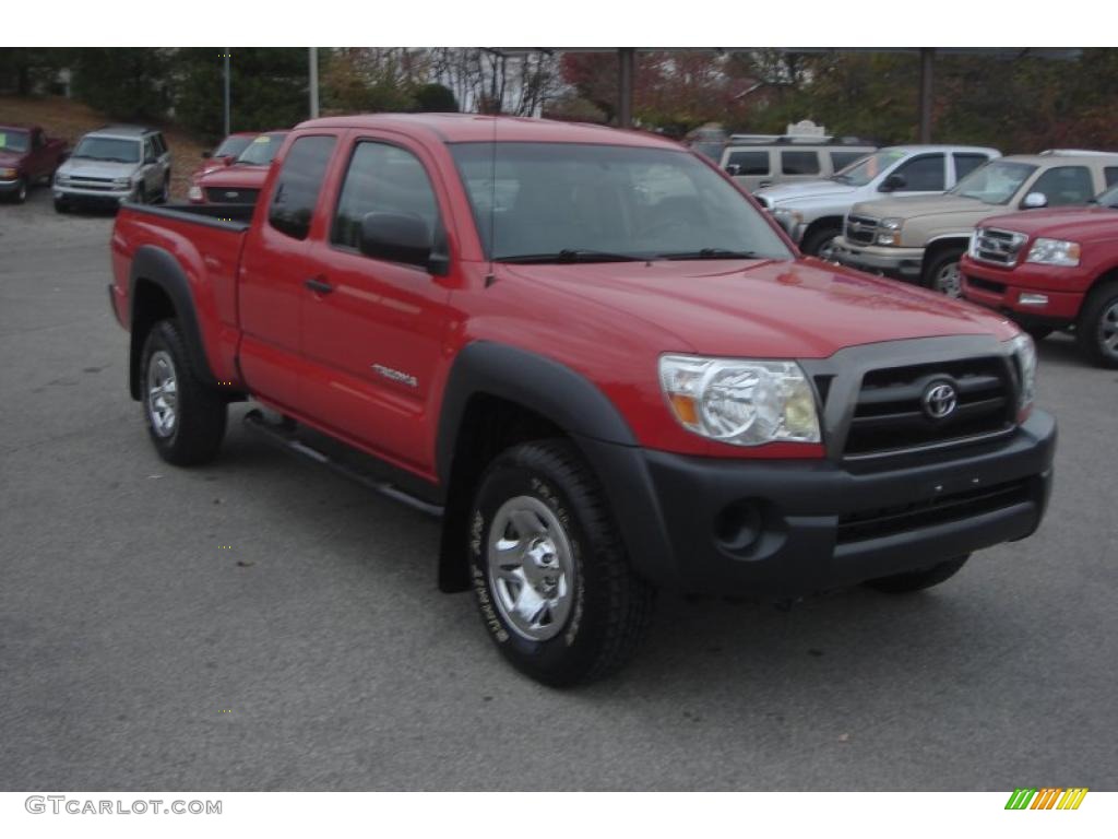 2007 Tacoma V6 Access Cab 4x4 - Radiant Red / Graphite Gray photo #1