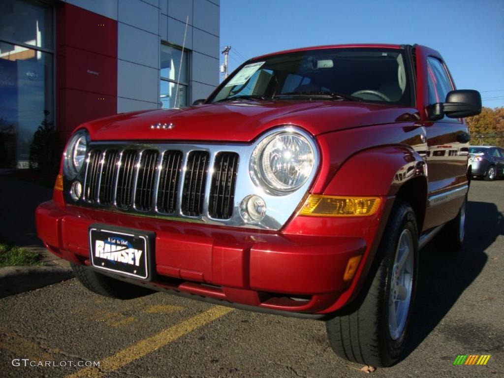 2007 Liberty Limited 4x4 - Inferno Red Crystal Pearl / Medium Slate Gray photo #1