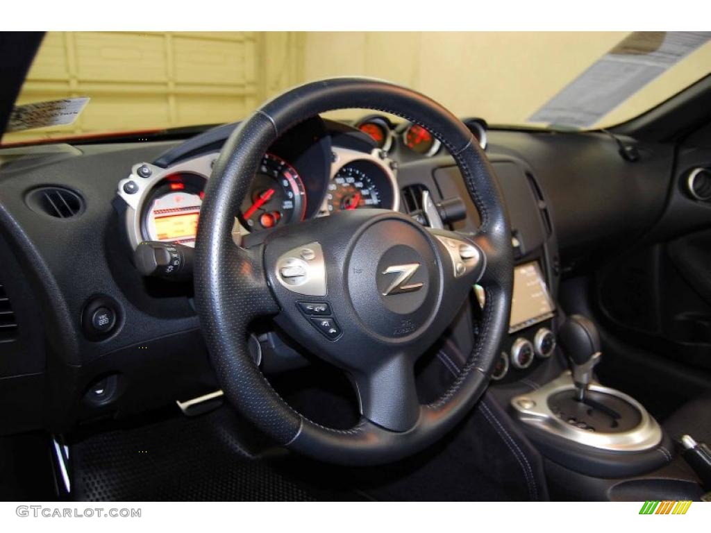 Black Leather Interior 2010 Nissan 370Z Touring Roadster Photo #38810900