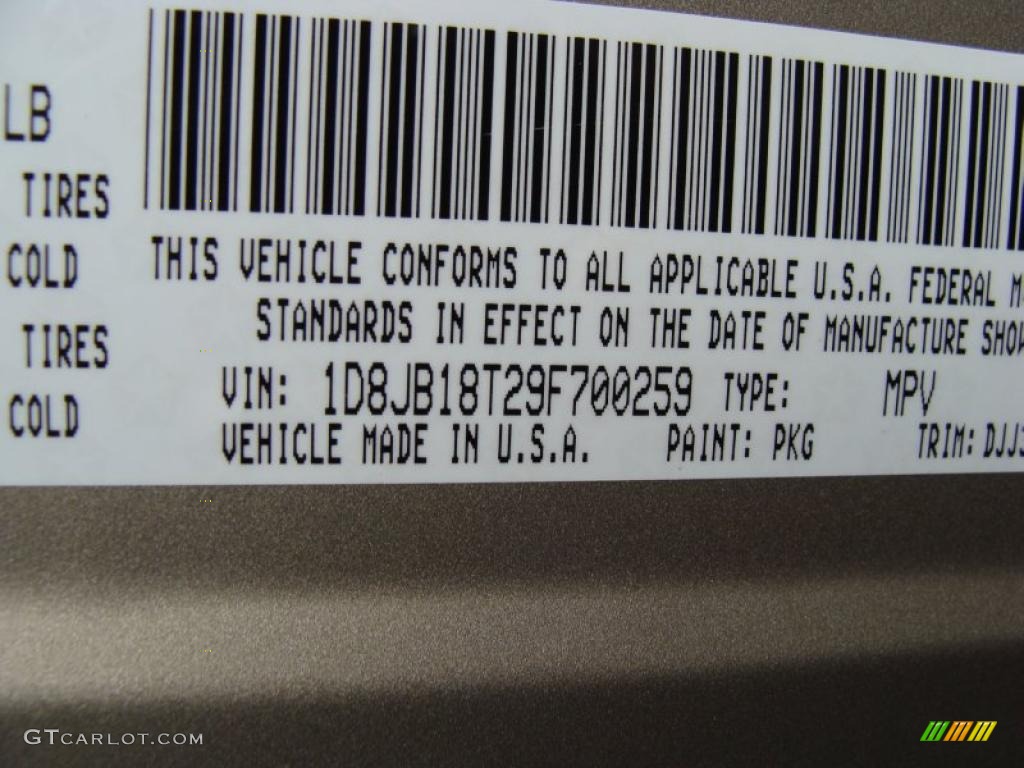 2009 Dodge Durango Limited Hybrid 4x4 Color Code Photos