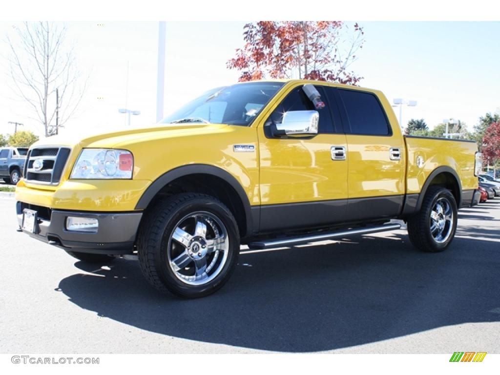 2004 F150 FX4 SuperCrew 4x4 - Blazing Yellow / Black/Medium Flint photo #5