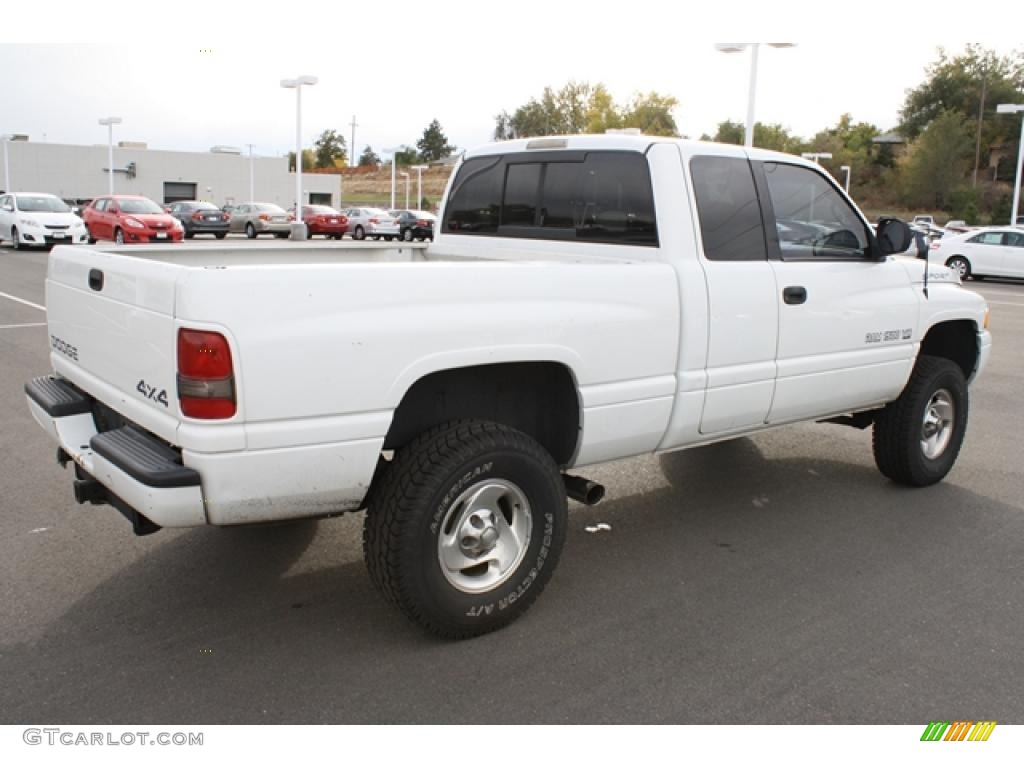1999 Ram 1500 Sport Extended Cab 4x4 - Bright White / Camel/Tan photo #2