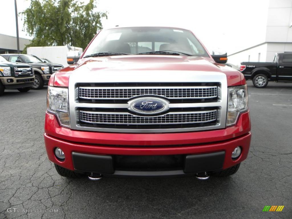 2010 F150 Platinum SuperCrew 4x4 - Red Candy Metallic / Sienna Brown Leather/Black photo #7