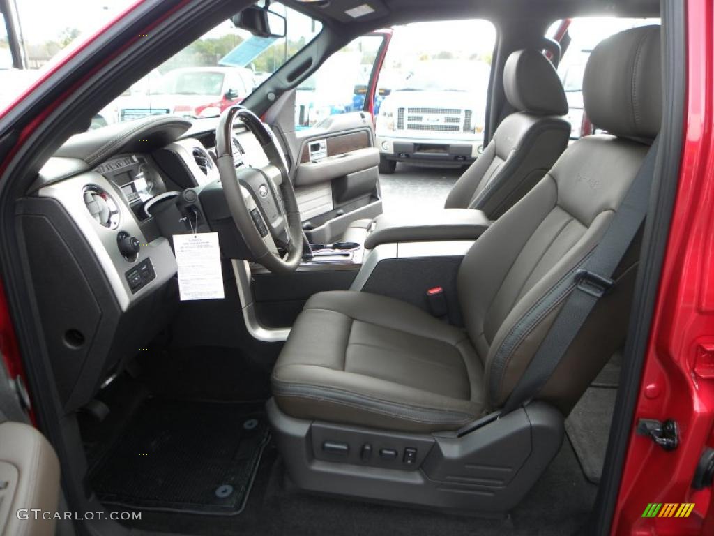 2010 F150 Platinum SuperCrew 4x4 - Red Candy Metallic / Sienna Brown Leather/Black photo #9