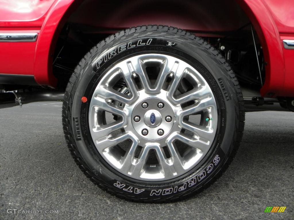 2010 F150 Platinum SuperCrew 4x4 - Red Candy Metallic / Sienna Brown Leather/Black photo #14