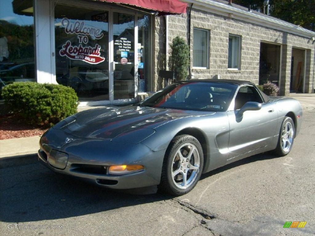 2003 Corvette Convertible - Medium Spiral Gray Metallic / Black photo #1