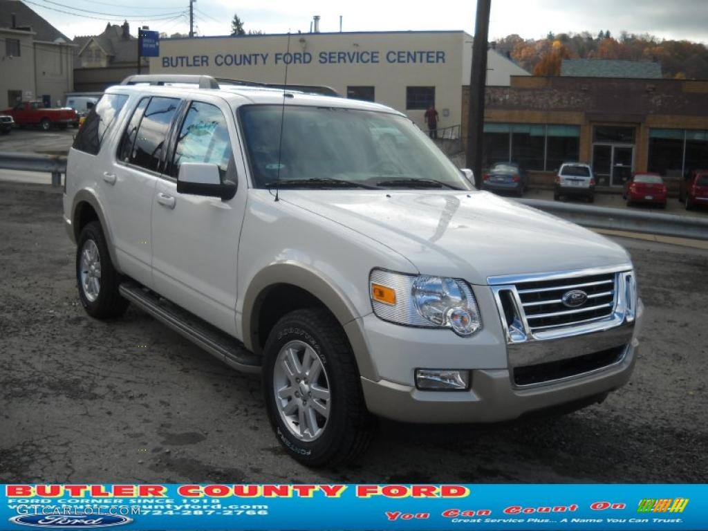 2010 Explorer Eddie Bauer 4x4 - White Suede / Camel photo #1