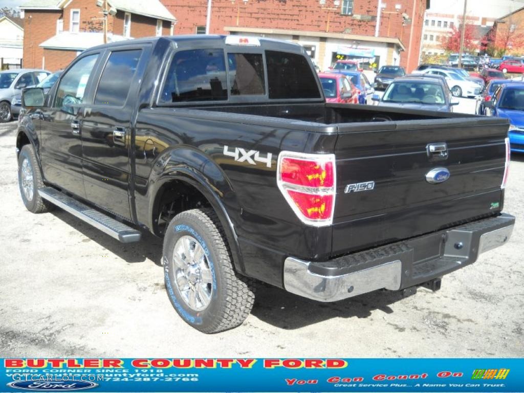 2010 F150 Lariat SuperCrew 4x4 - Tuxedo Black / Black photo #5
