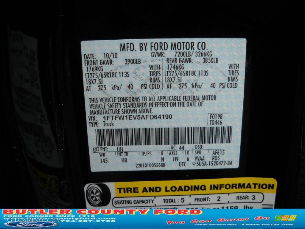 2010 F150 Lariat SuperCrew 4x4 - Tuxedo Black / Black photo #10