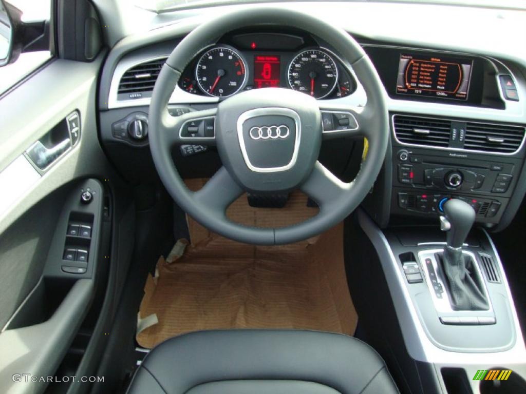 2011 Audi A4 2.0T quattro Avant Black Steering Wheel Photo #38822292
