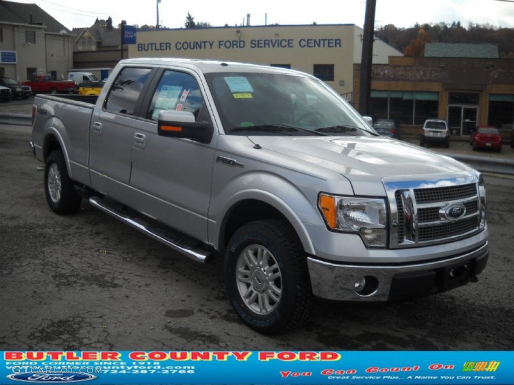 2010 F150 Lariat SuperCrew 4x4 - Ingot Silver Metallic / Black photo #1