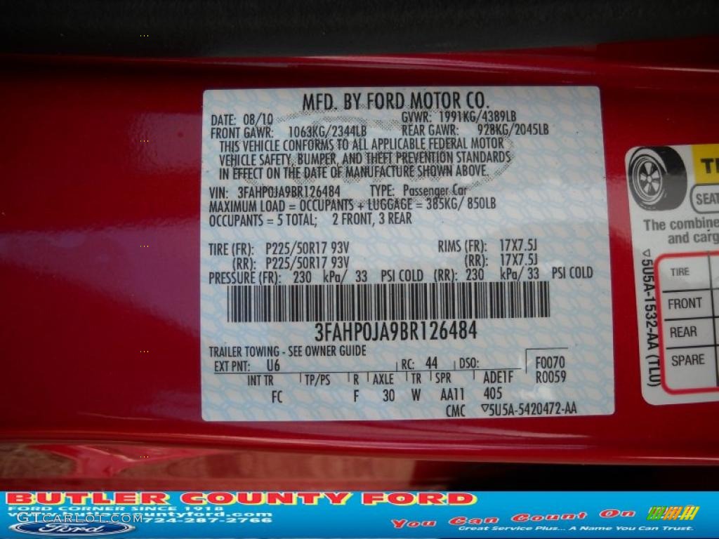 2011 Fusion SEL - Red Candy Metallic / Camel photo #10