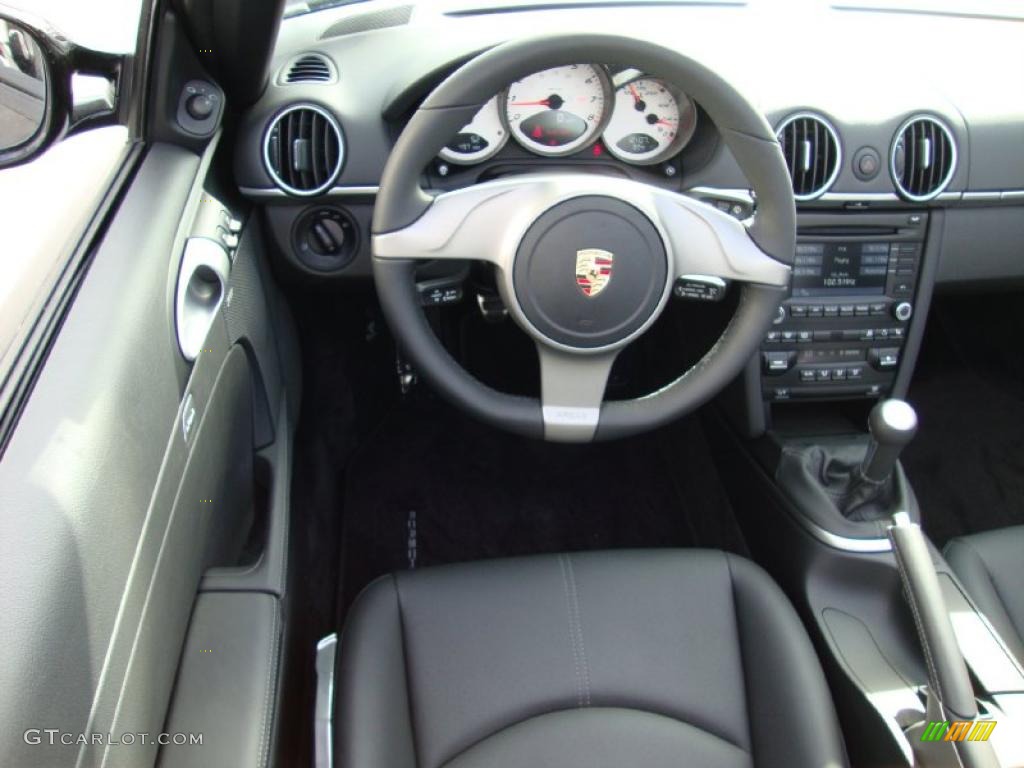 2010 Porsche Boxster S Black Steering Wheel Photo #38823440