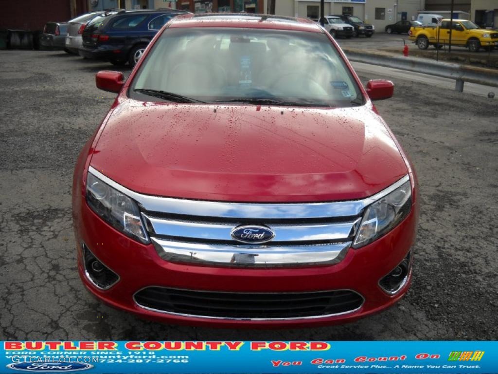 2011 Fusion SEL - Red Candy Metallic / Camel photo #20