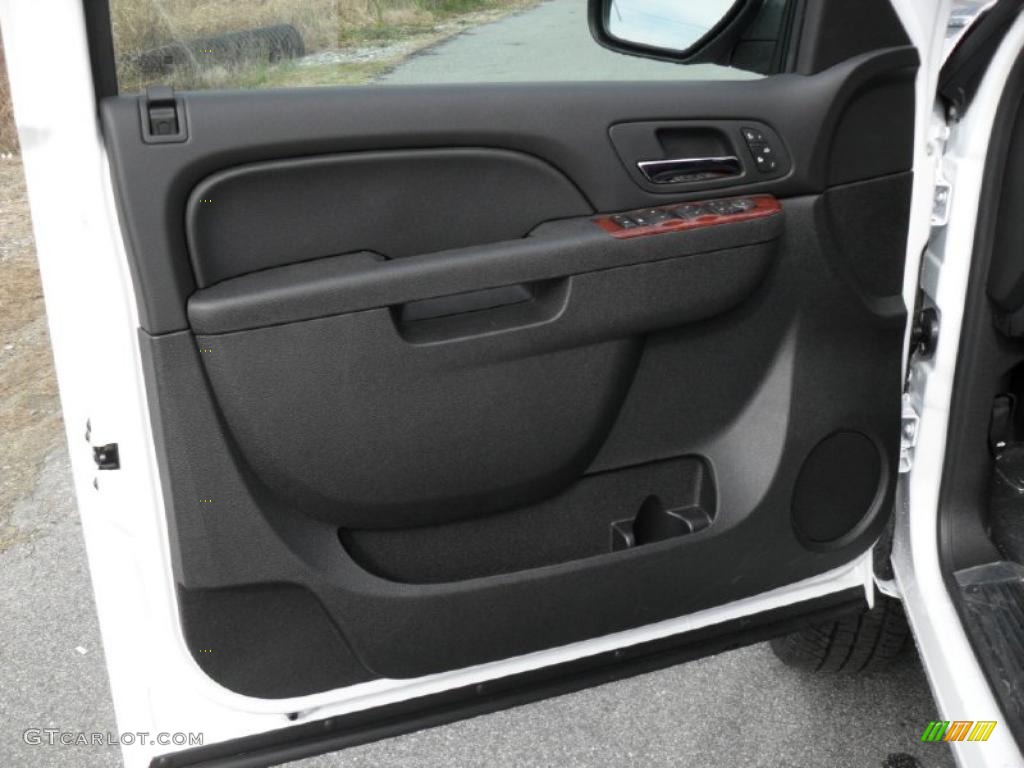 2011 Chevrolet Silverado 2500HD LTZ Extended Cab 4x4 Ebony Door Panel Photo #38825276