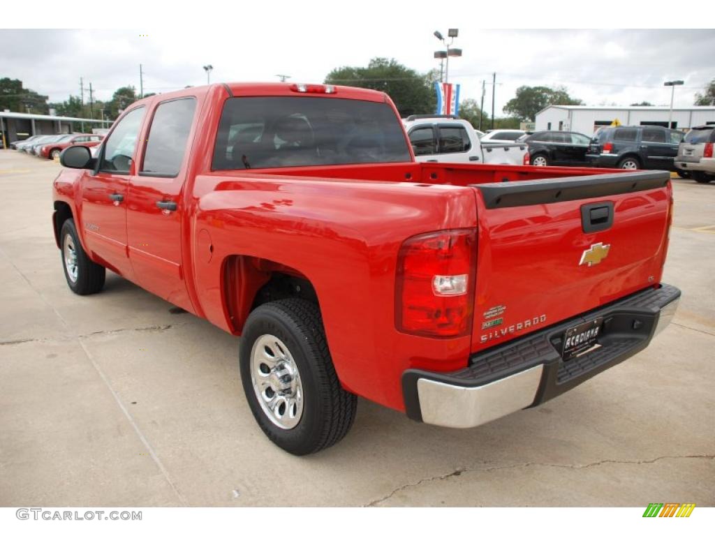 2010 Silverado 1500 LS Crew Cab - Victory Red / Dark Titanium photo #3