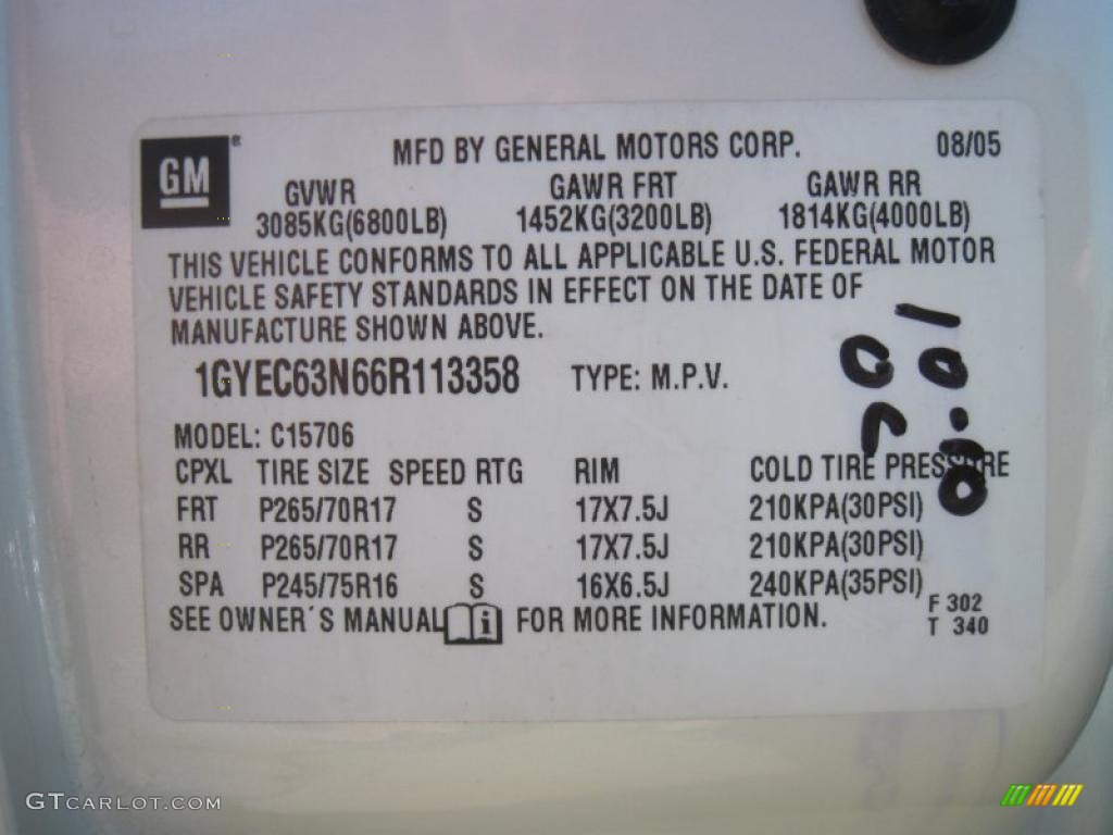 2006 Escalade  - White Diamond / Shale photo #14