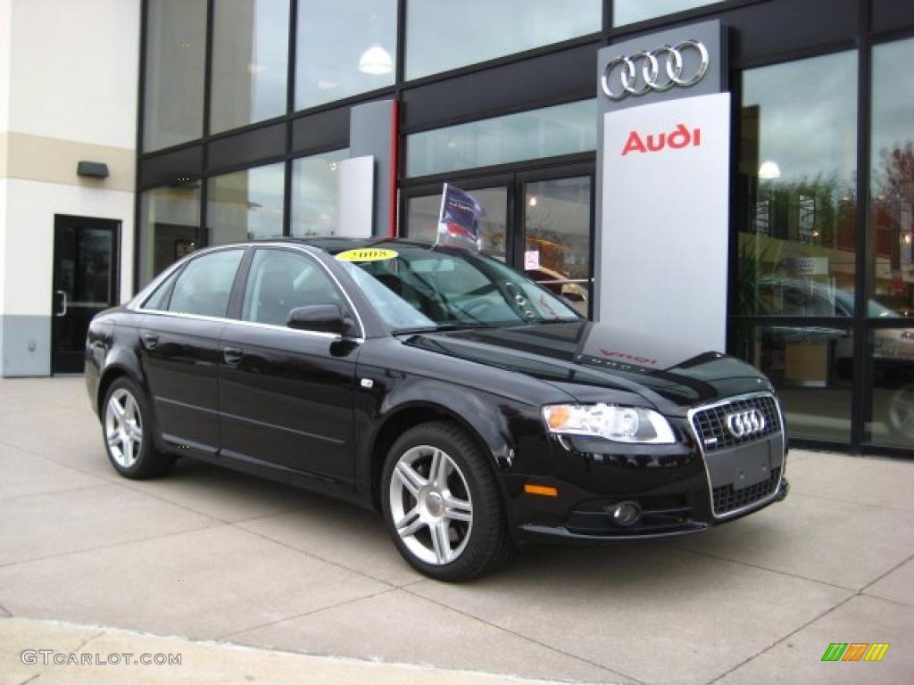 2008 A4 2.0T quattro S-Line Sedan - Brilliant Black / Black photo #1