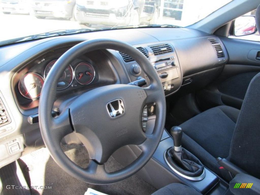 2005 Honda Civic LX Coupe Black Dashboard Photo #38835988