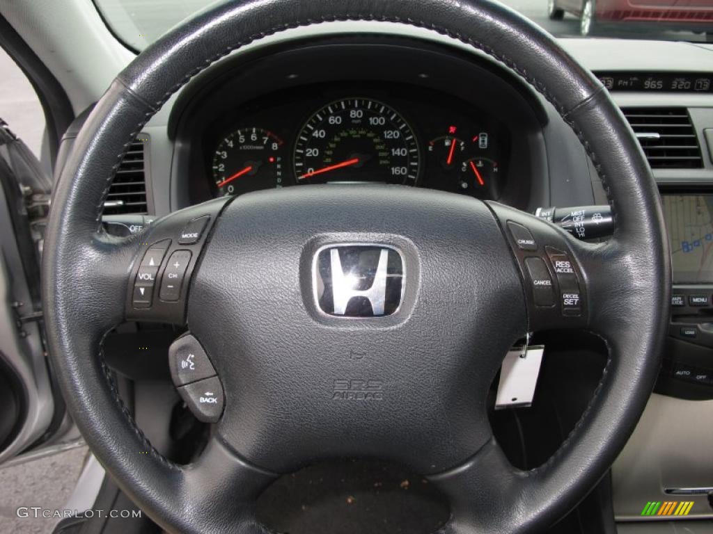 2003 Honda Accord EX V6 Sedan Black Steering Wheel Photo #38837396