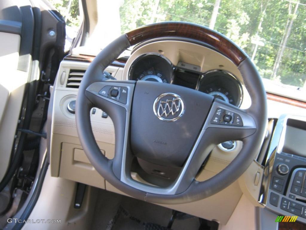 2011 Buick LaCrosse CXS Cocoa/Cashmere Steering Wheel Photo #38839920