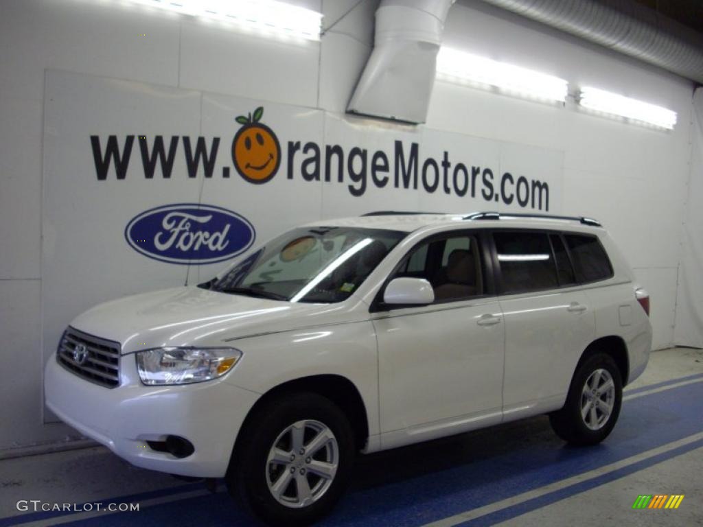 2009 Highlander V6 - Blizzard White Pearl / Sand Beige photo #1