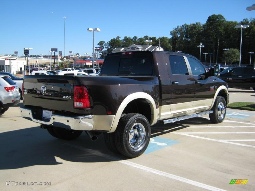 Rugged Brown Pearl 2011 Dodge Ram 3500 HD Laramie Mega Cab 4x4 Dually Exterior Photo #38841303