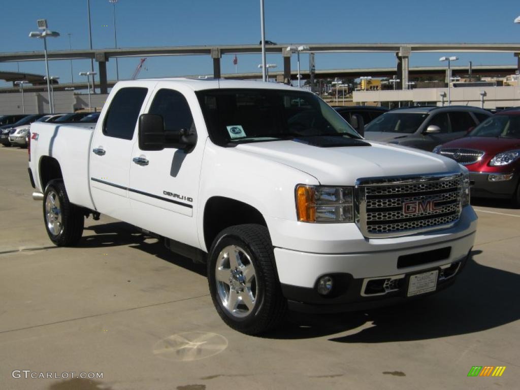 2011 Sierra 2500HD Denali Crew Cab 4x4 - Summit White / Cocoa/Light Cashmere photo #7