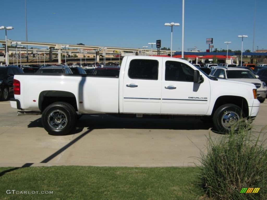 Summit White 2011 GMC Sierra 3500HD Denali Crew Cab 4x4 Dually Exterior Photo #38842755
