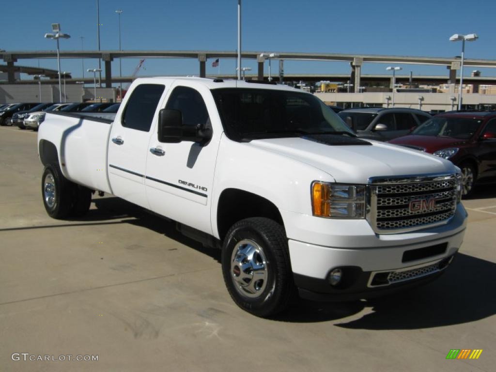 Summit White 2011 GMC Sierra 3500HD Denali Crew Cab 4x4 Dually Exterior Photo #38842780