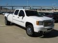 Summit White 2011 GMC Sierra 3500HD Denali Crew Cab 4x4 Dually Exterior